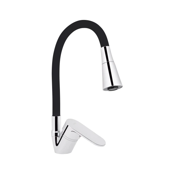 Змішувач для кухні Lidz Tani 008F3 з гнучким виливом (k40) LDTAN008F3BCR39484 Chrome/Black