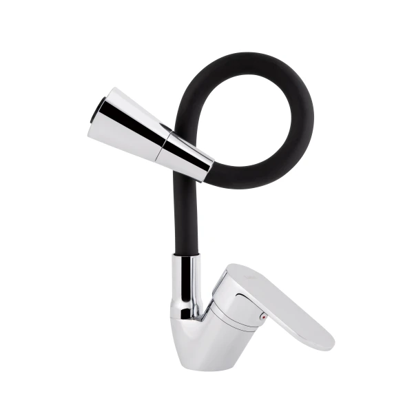 Змішувач для кухні Lidz Tani 008F3 з гнучким виливом (k40) LDTAN008F3BCR39484 Chrome/Black - 2 фото