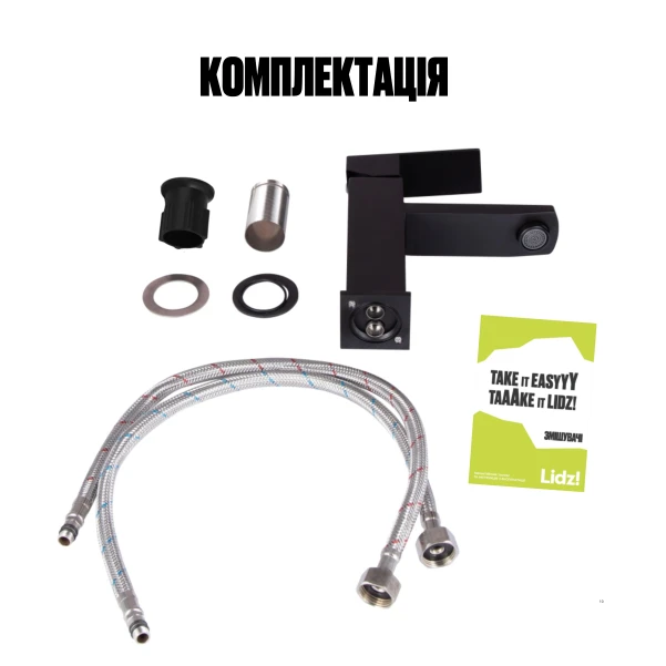 Смеситель для раковины Lidz Kubis 001F (k35) LDKUB001FBLA43376 Black - 5 фото