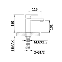 Смеситель для раковины Lidz Dozorca 001 (k35) LDDOZ001CRM45403 Chrome - 1 фото