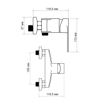 Смеситель для душа Lidz Tani 010 (с душевым гарнитуром) (k40) LDTAN010CRM44965 Chrome - 1 фото