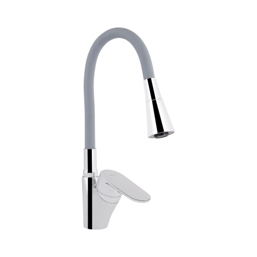 Змішувач для кухні Lidz Tani 007F3 з гнучким виливом (k40) LDTAN007F3GCR31869 Chrome/Grey