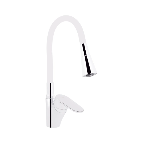 Змішувач для кухні Lidz Tani 007F3 з гнучким виливом (k40) LDTAN007F3WCR40423 Chrome/White