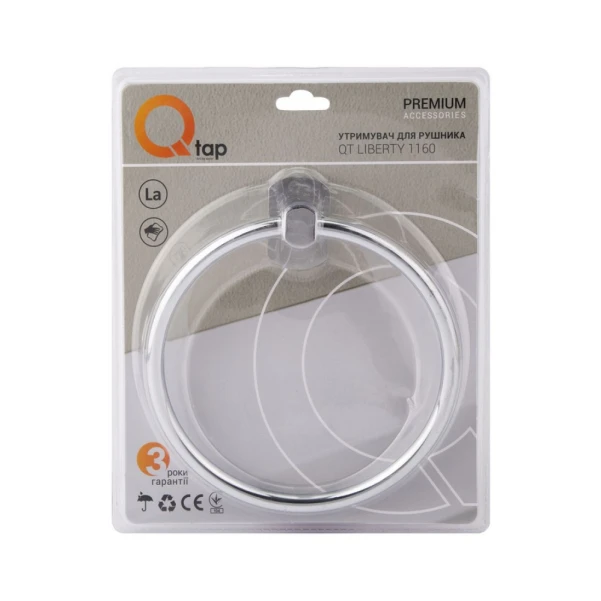 Держатель для полотенца Qtap Liberty D 160 мм QTLIBCRM1160 Chrome - 4 фото