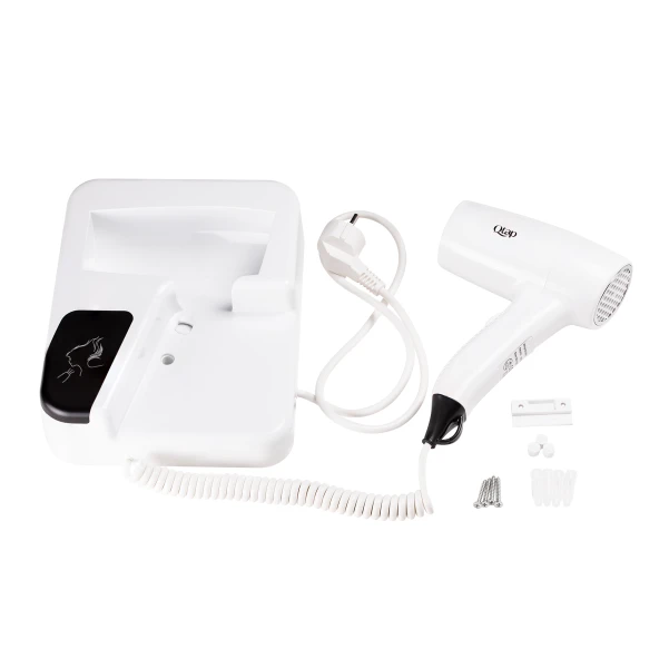 Фен с держателем Qtap Pohodli 1200 Вт QTF1200RNP White (Pobut) - 4 фото
