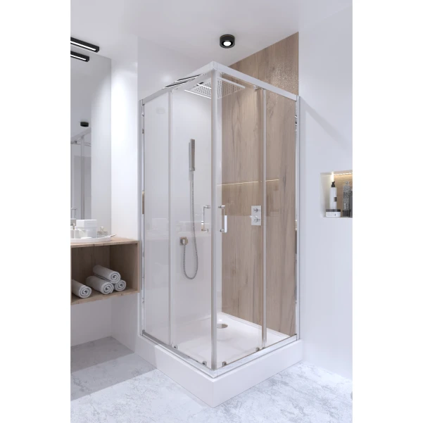 Душевая кабина Qtap Taurus CRM1099SC6 90х90 см, стекло Clear 6 мм покрытие CalcLess, без поддона - 7 фото