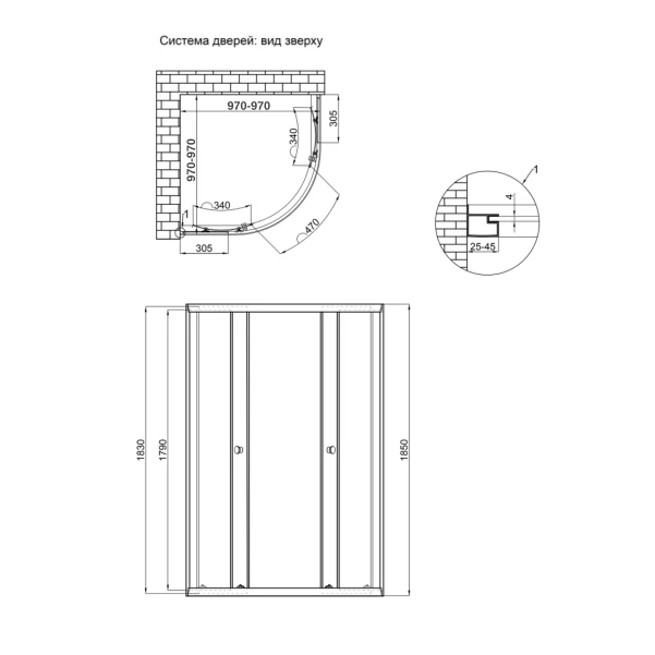 Душевая кабина Qtap Taurus CRM1011AC6 100х100 см, стекло Clear 6 мм покрытие CalcLess, без поддона - 1 фото