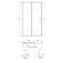 Душевая дверь в нишу Qtap Taurus CRM201-11.C6 97-108x200 см, стекло Clear 6 мм, покрытие CalcLess - 1 фото