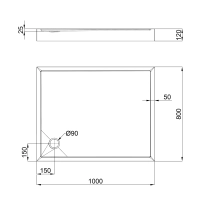 Душевой поддон Qtap Tern 301812C 100x80x12 см + сифон - 1 фото