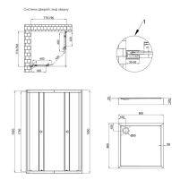 Набор Qtap душевая кабина Presto CRM1088SP5 Pear 1970x800x800 мм + поддон Tern 308812C 80x80x12 см с сифоном - 1 фото