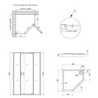 Набор Qtap душевая кабина Scorpio BLA10995-AC6 Clear 2120x900x900 мм + поддон Diamond 309912 90x90x12 см с сифоном - 1 фото