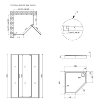 Набор Qtap душевая кабина Scorpio CRM10995-AC6 Clear 2120x900x900 мм + поддон Diamond 309912 90x90x12 см с сифоном - 1 фото
