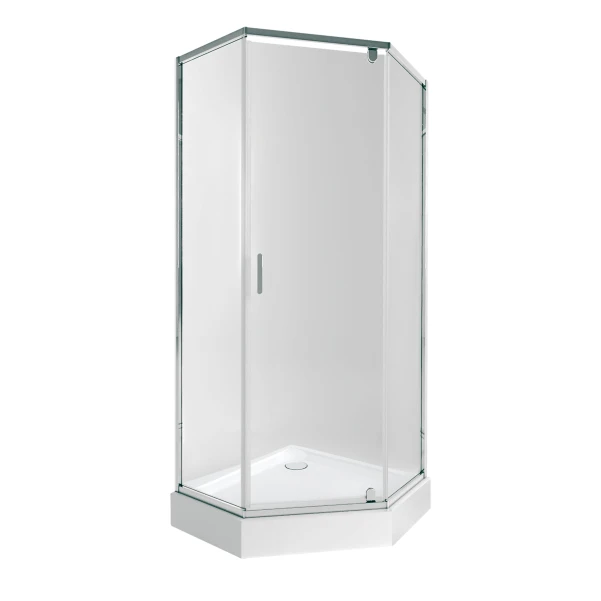 Набор Qtap душевая кабина Scorpio CRM10995-AC6 Clear 2120x900x900 мм + поддон Diamond 309912 90x90x12 см с сифоном