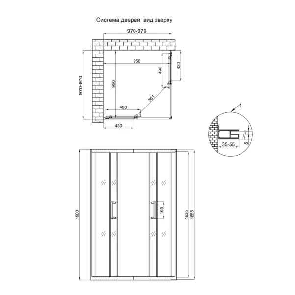 Душевая кабина Qtap Taurus CRM1011SC6 100x100 см, стекло Clear 6 мм, покрытие CalcLess без поддона - 1 фото
