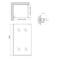Душевая перегородка Qtap Walk-In Standard CRM201.C8 100х200 см, стекло Clear 8 мм, покрытие CalcLess - 1 фото