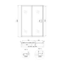 Душевая дверь в нишу Qtap Taurus CRM2013-14.C6 130-140x200 см, стекло Clear 6 мм, покрытие CalcLess - 1 фото