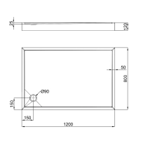 Душевой поддон Qtap Tern 3012812 120x80x12 см + сифон - 1 фото