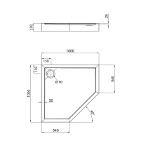 Душевой поддон Qtap Diamond 301112 100x100x12 см + сифон - 1 фото