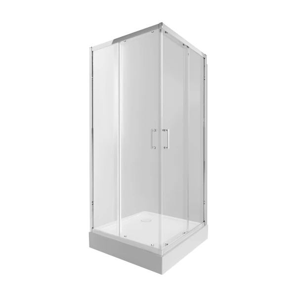 Набір Qtap душова кабіна Taurus CRM1099AC6 Clear 2020x900x900 мм + піддон Robin 309912C 90x90x12 см з сифоном
