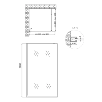 Душова перегородка Qtap Walk-In Standard CRM201.C8 100х200 см, скло Clear 8 мм, покриття CalcLess - 1 фото