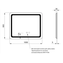 Дзеркало Qtap Mideya (DC-F911) 500х800 з LED-підсвічуванням Touch, з антизапотіванням, димером QT2078F911W - 1 фото