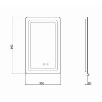 Зеркало Qtap Mideya (DC-F911) 500х800 с LED-подсветкой Touch, с антизапотеванием, диммером QT2078F911W - 1 фото