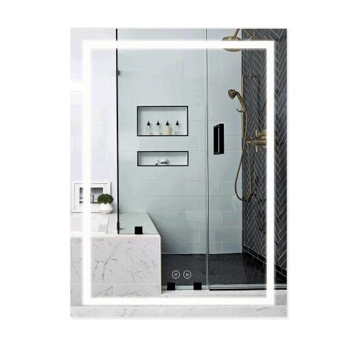 Зеркало Qtap Mideya (DC-F937) 600х800 с LED-подсветкой Touch, с антизапотеванием, диммером QT2078F937W