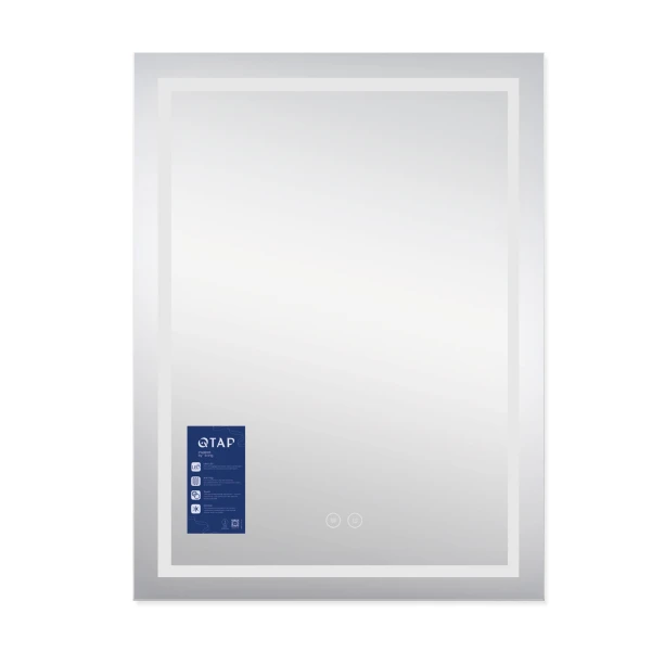 Дзеркало Qtap Mideya (MI1) 700х800 з LED-підсвічуванням Touch, з антизапотіванням, димером QT2078DCF7080W - 2 фото