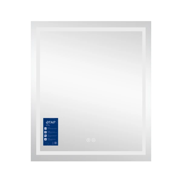 Зеркало Qtap Mideya (MI1) 700х800 с LED-подсветкой Touch, с антизапотеванием, диммером QT2078DCF7080W - 2 фото