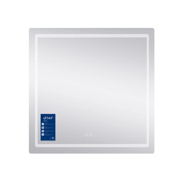 Зеркало Qtap Mideya 800x800 с LED-подсветкой Touch, с антизапотеванием, диммером QT2078NCF8080W - 2 фото