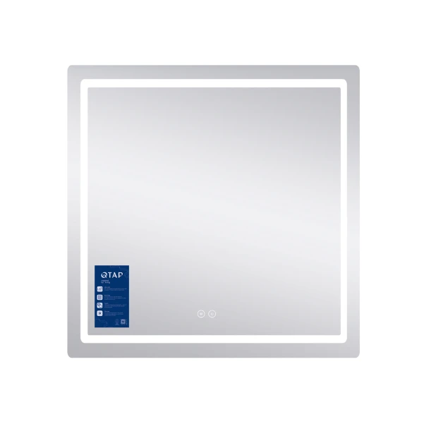Зеркало Qtap Mideya 800x800 с LED-подсветкой Touch, с антизапотеванием, диммером QT2078NCF8080W - 3 фото