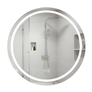 Дзеркало Qtap Taurus R600 з LED-підсвічуванням Touch, з антизапотіванням, з димером, рег. темп. кольору (3000-6500K) QT2478R607