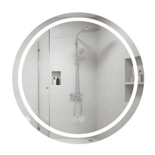 Дзеркало Qtap Taurus R600 з LED-підсвічуванням Touch, з антизапотіванням, з димером, рег. темп. кольору (3000-6500K) QT2478R607