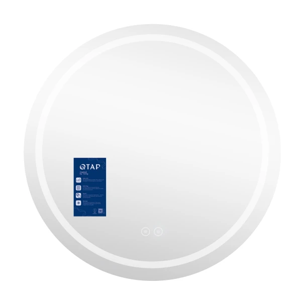 Дзеркало Qtap Taurus R600 з LED-підсвічуванням Touch, з антизапотіванням, з димером, рег. темп. кольору (3000-6500K) QT2478R607 - 2 фото