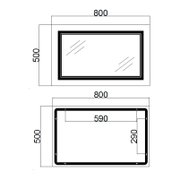 Зеркало Qtap Cardinal (CA1) 800х500 с LED-подсветкой Touch, с антизапотеванием, с диммером, рег. темп. цвета (3000-6500K) Reverse QT0478C5080 - 1 фото