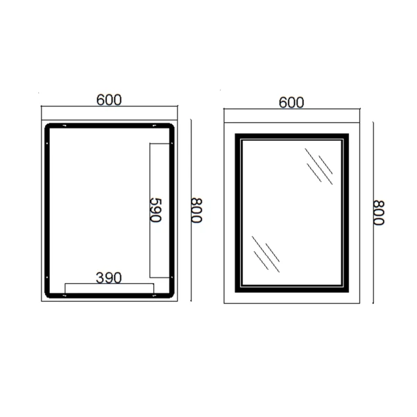 Зеркало Qtap Cardinal 600х800 с LED-подсветкой Touch, с антизапотеванием, с диммером, рег. темп. цвета (3000-6500K) QT0478C6080 - 1 фото