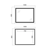 Зеркало Qtap Cardinal (CA1) 1000х800 с LED-подсветкой Touch, с антизапотеванием, с диммером, рег. темп. цвета (3000-6500K) QT0478C10080 - 1 фото