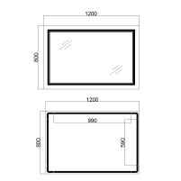 Зеркало Qtap Cardinal 1200х800 с LED-подсветкой Touch, с антизапотеванием, с диммером, рег. темп. цвета (3000-6500K) QT0478C12080 - 1 фото