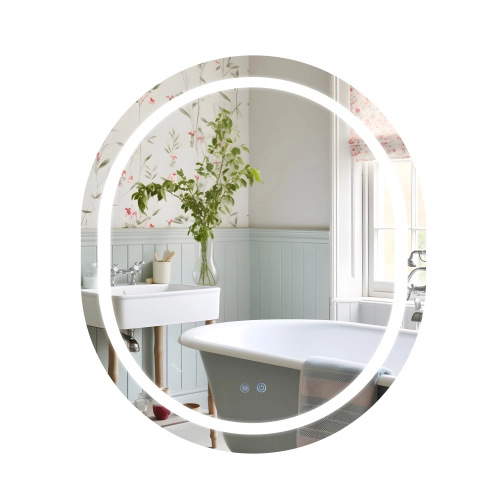 Дзеркало Qtap Gemini 800х700 з LED-підсвічуванням Touch, з антизапотіванням, з димером, рег. темп. кольору (3000-6500K) Reverse QT2578R8071W