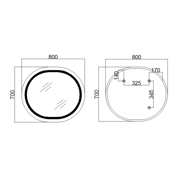 Зеркало Qtap Gemini 800х700 с LED-подсветкой Touch, с антизапотеванием, с диммером, рег. темп. цвета (3000-6500K) Reverse QT2578R8070 - 1 фото