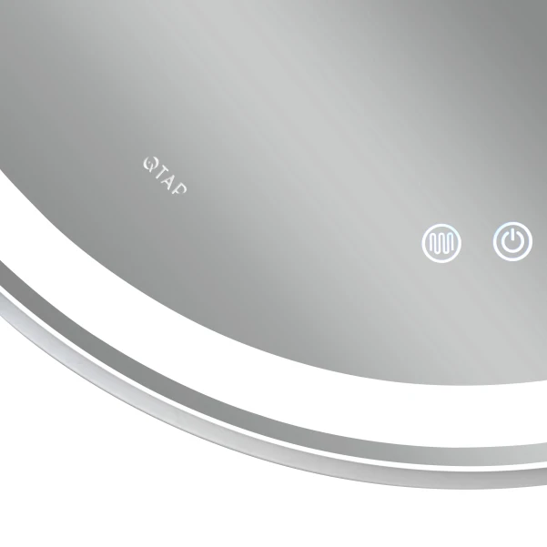 Дзеркало Qtap Gemini 800х700 з LED-підсвічуванням Touch, з антизапотіванням, з димером, рег. темп. кольору (3000-6500K) Reverse QT2578R8072B - 8 фото