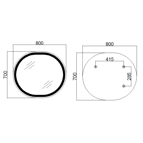 Зеркало Qtap Gemini 800х700 с LED-подсветкой Touch, с антизапотеванием, с диммером, рег. темп. цвета (3000-6500K) Reverse QT2578R8072B - 1 фото