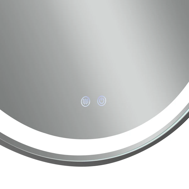 Зеркало Qtap Gemini 800х700 с LED-подсветкой Touch, с антизапотеванием, с диммером, рег. темп. цвета (3000-6500K) Reverse QT2578R8072B - 11 фото