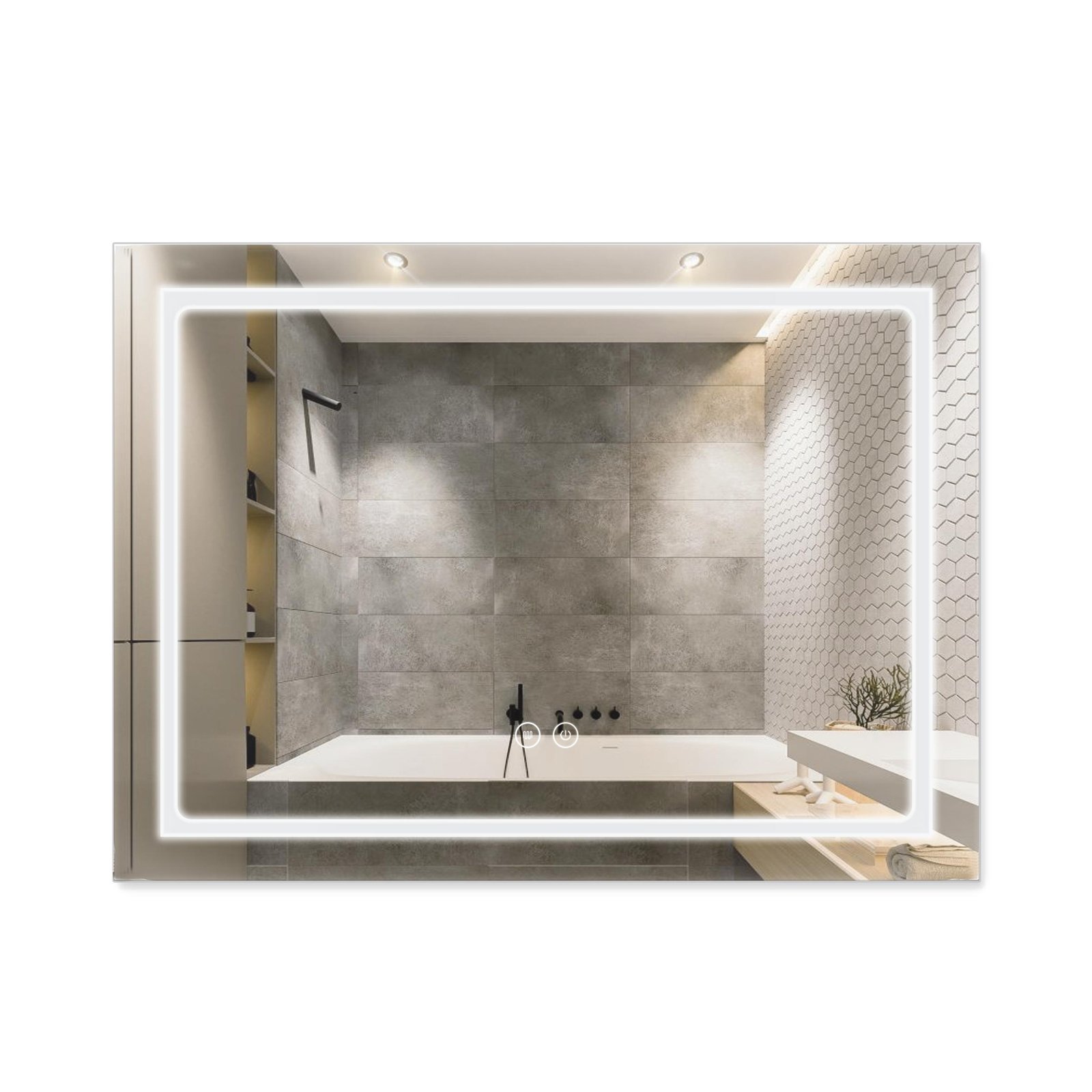 Дзеркало Qtap Mideya (DC-F908) 800х600 з LED-підсвічуванням Touch, з димером QT2078F908W