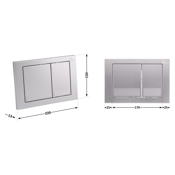 Панель смыва для унитаза Qtap Nest QT0111M06029SAT - 1 фото