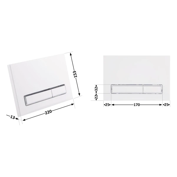 Панель змиву для унітаза Qtap Nest QT0111M11110W - 1 фото