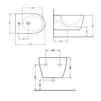 Биде подвесное Qtap Swan 520х360х320 White QT16555378W - 1 фото
