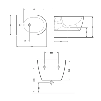 Биде подвесное Qtap Scorpio 515x360x345 Matt black QT1455053FMB - 1 фото