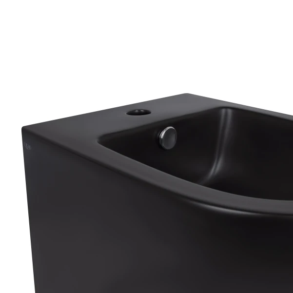 Биде подвесное Qtap Robin 495х370х325 Matt black QT1355046FMB - 4 фото