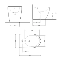 Біде підлогове Qtap Scorpio 530x360x395 Matt black QT14441003CMB - 1 фото
